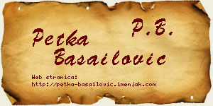 Petka Basailović vizit kartica